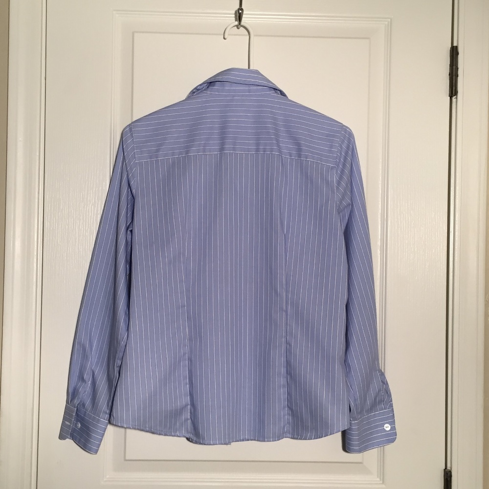 FOXCROFT Nordstrom Top Size 4 Blue & White - Picture 4 of 5